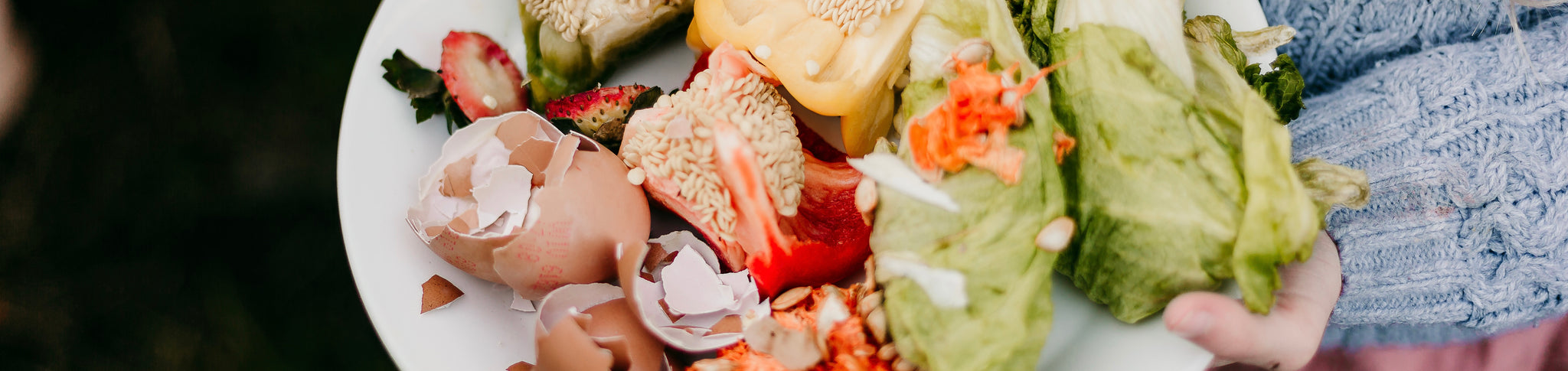 a close up of food waste for worm farming and composting
